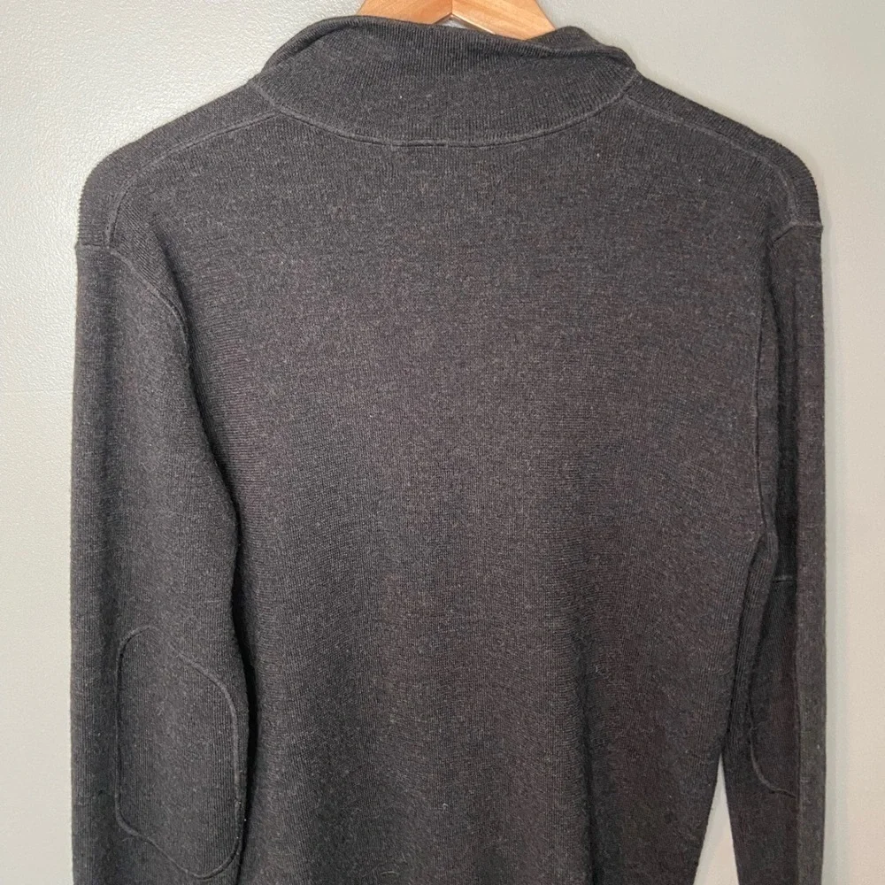 Banana Republic Extra Fine Italian Merino Wool Collared Sweater Elbow Patches